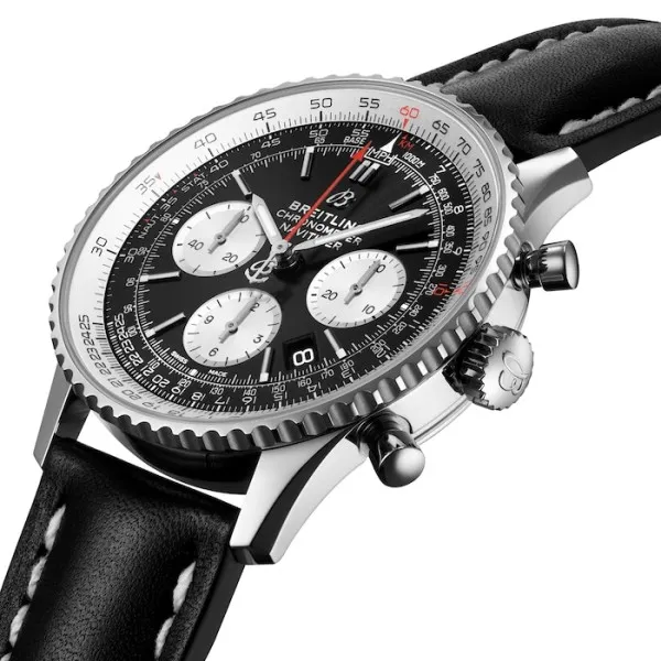 Breitling Navitimer Men Automatic Black Leather Watch AB0121211B1X1 - Image 2