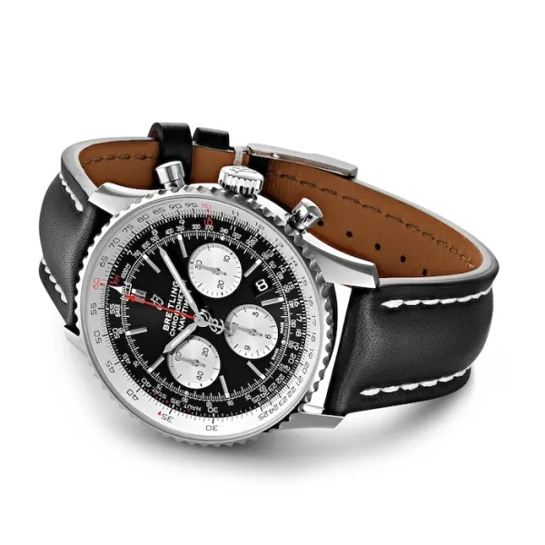 Breitling Navitimer Men Automatic Black Leather Watch AB0121211B1X1 - Image 3