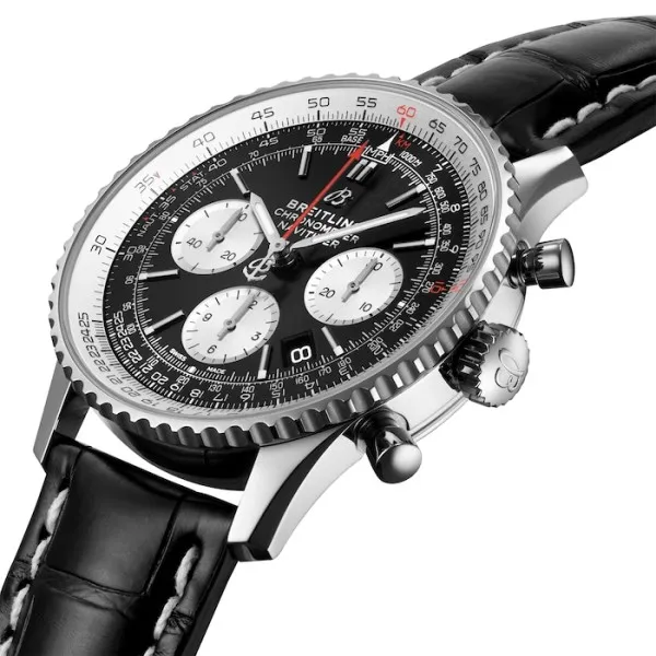 Breitling Navitimer Men Automatic Black Leather Watch AB0121211B1P1 - Image 2