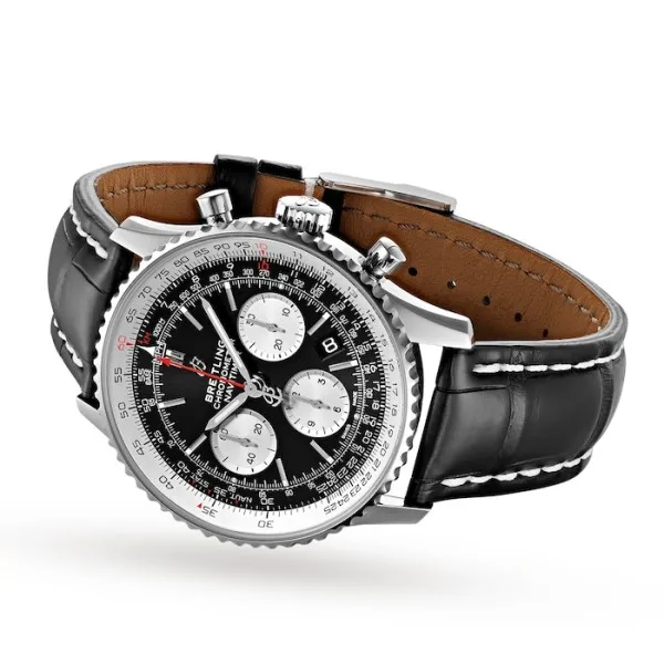 Breitling Navitimer Men Automatic Black Leather Watch AB0121211B1P1 - Image 3