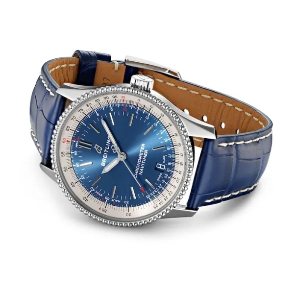 Breitling Navitimer Men Automatic Blue Alligator Watch A17325211C1P3 - Image 3