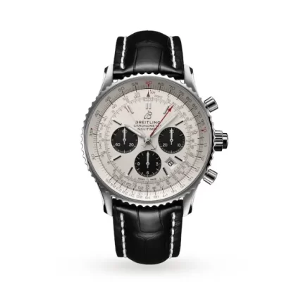Breitling Navitimer Men Automatic Silver Crocodile Watch AB0311211G1P1