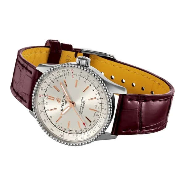 Breitling Navitimer Women Automatic Silver Crocodile Watch A17395F41G1P1 - Image 4