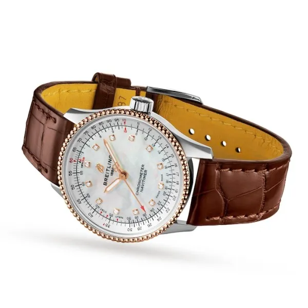 Breitling Navitimer Women Automatic Mother of Pearl Crocodile Watch U17395211A1P1 - Image 3