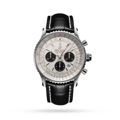 Breitling Navitimer Men Automatic Silver Alligator Watch AB0311211G1P2