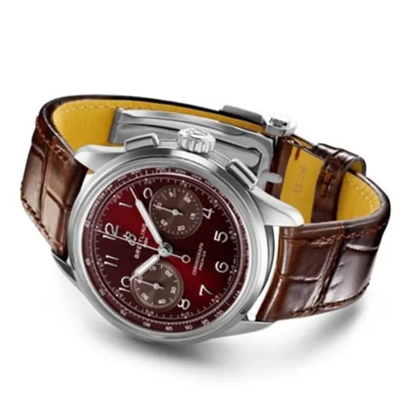 Breitling Premier Men Automatic Brown Crocodile Watch AB0930D41K1P1 - Image 2