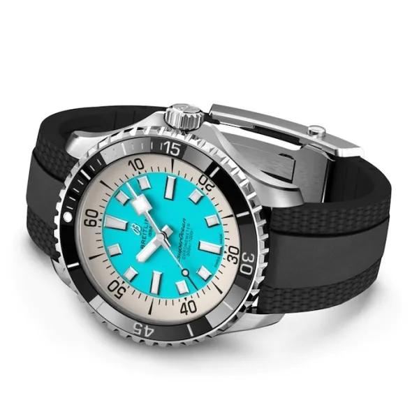 Breitling Superocean Men Automatic Turquoise Rubber Watch A17376211L2S1 - Image 4