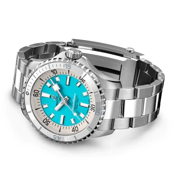 Breitling Superocean Unisex Automatic Turquoise Stainless Steel Watch A17377211C1A1 - Image 4
