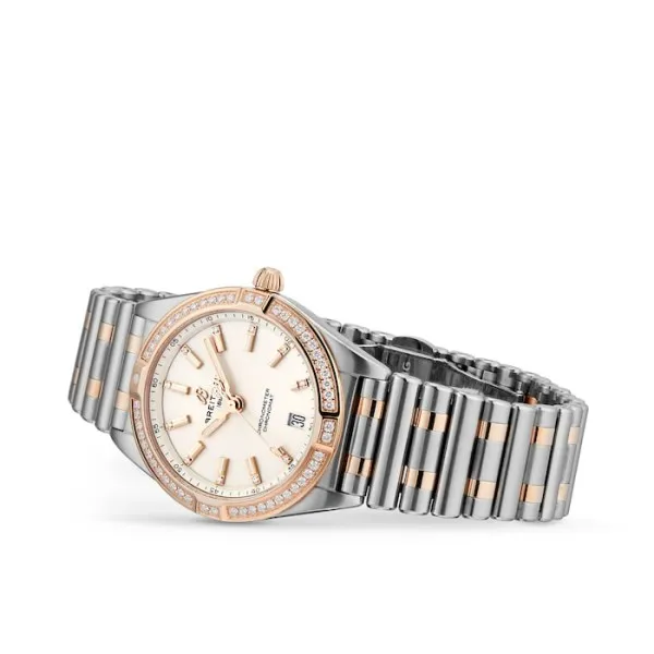 Breitling Chronomat Women Quartz Silver Stainless Steel & 18ct Rose Gold Watch U77310591A1U1 - Image 3