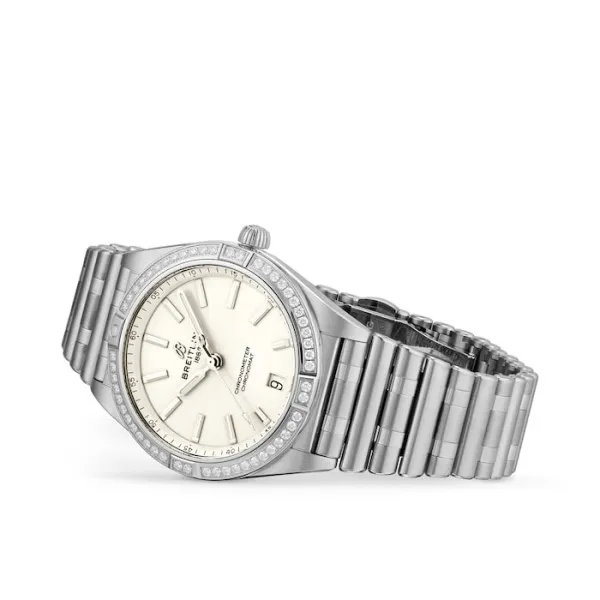 Breitling Chronomat Women Automatic Silver Stainless Steel Watch A10380591A1A1 - Image 3