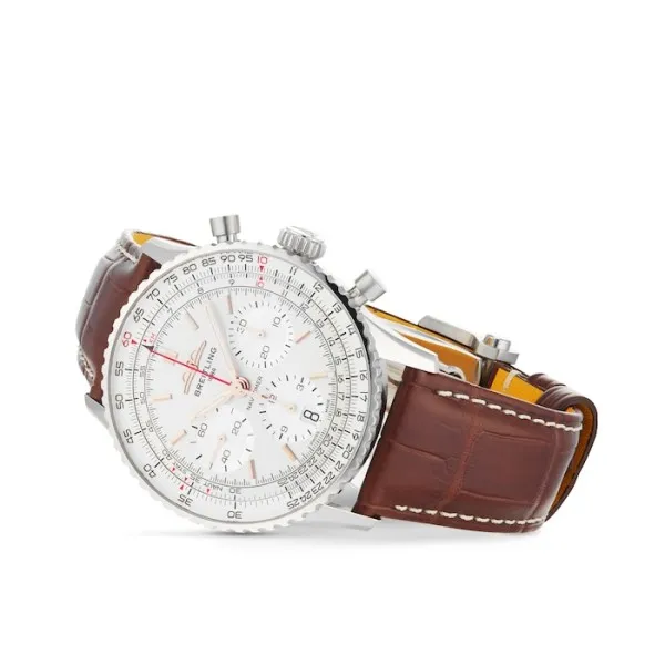 Breitling Navitimer Men Automatic Silver Alligator Watch AB0139211G1P1 - Image 4