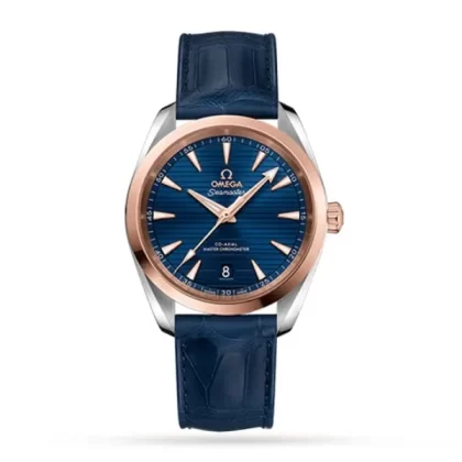 Omega Seamaster Men Automatic Blue Leather Watch O22023382003001