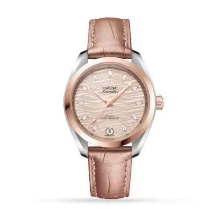 Omega Seamaster Women Automatic Beige Alligator Watch O22023342059001