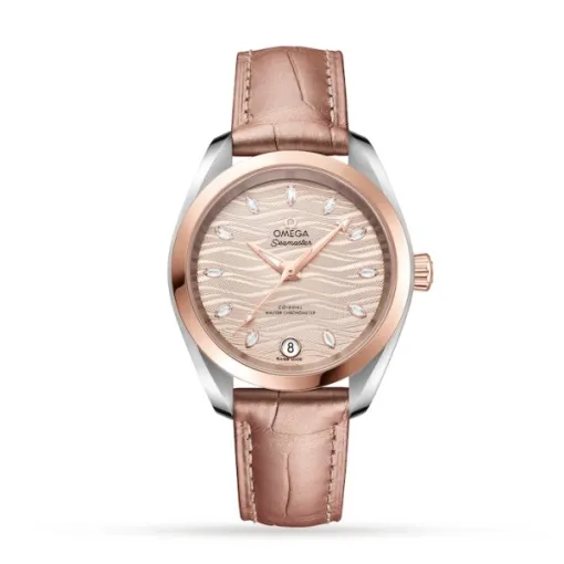 Omega Seamaster Women Automatic Beige Alligator Watch O22023342059001