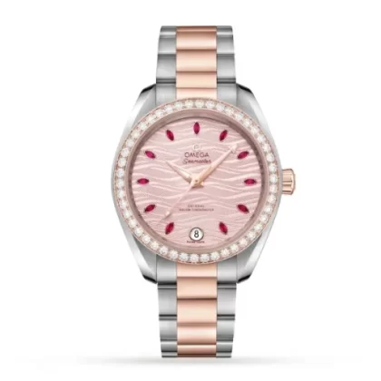 Omega Seamaster Women Automatic Grey 18ct Rose Gold & Stainless Steel Watch O22025342060001
