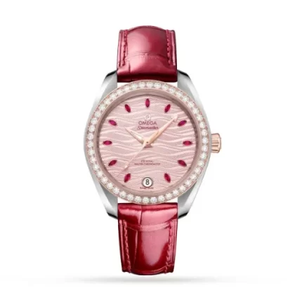 Omega Seamaster Women Automatic Grey Alligator Watch O22028342060001