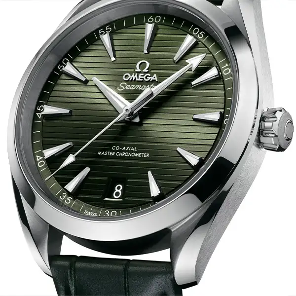Omega Seamaster Aqua Terra Men Automatic Green Leather Watch O22013412110001 - Image 3