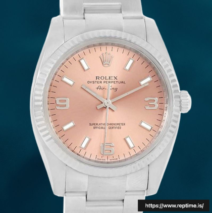 Rolex Air-king 36mm 114234PSO Men’s Silver-tone Oyster Bracelet Swiss Replica Wacthes