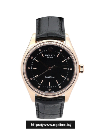 Rolex Cellini Quartz Black 4233/8 25MM