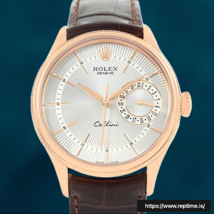 Rolex Cellini m50515-0008 Men’s 39mm Leather Strap