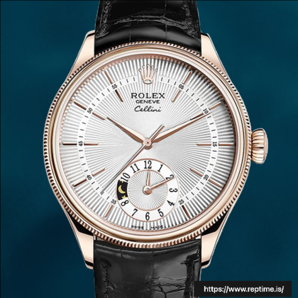 Rolex Cellini 39mm m50525-0009 Men’s Stainless Steel Leather Strap