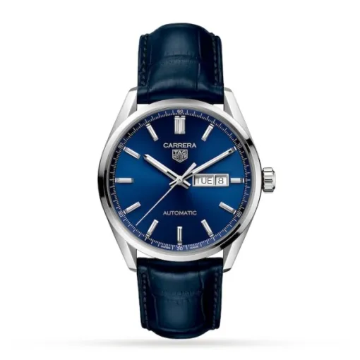 TAG Heuer Carrera Men Automatic Blue Alligator Watch WBN2012.FC6502