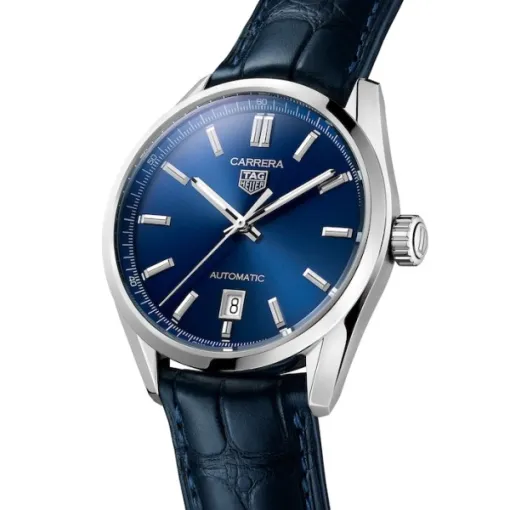 TAG Heuer Carrera Men Automatic Blue Alligator Watch WBN2112.FC6504 - Image 2