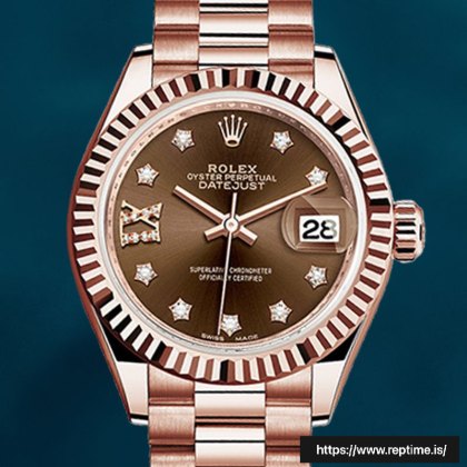 Rolex Datejust 28mm m279175-0002 Ladies Chocolate Diamond Dial