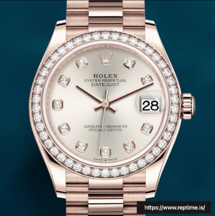 Rolex Datejust 31mm Ladies m278285rbr-0030 Silver Dial Diamond Bezel