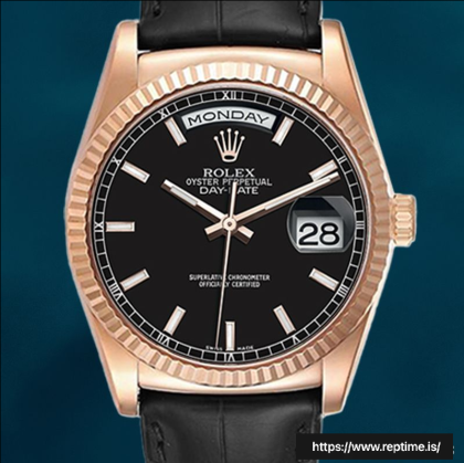 Rolex Day-Date 118135 36mm Men’s Leather Strap Watch