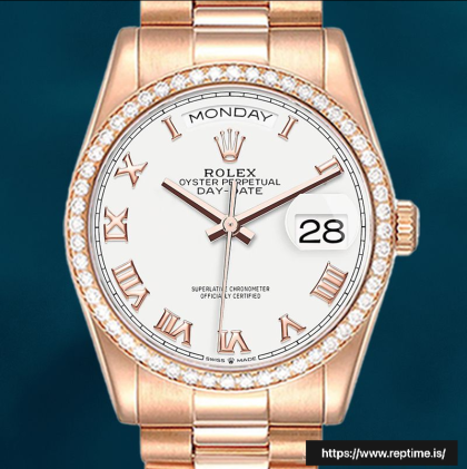Rolex Day-Date 36mm Men’s m128345rbr-0054 White Dial
