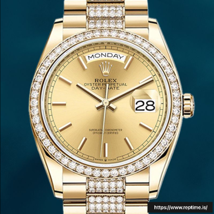 Rolex Day-Date 36mm Men’s m128348rbr-0027 Champagne Dial