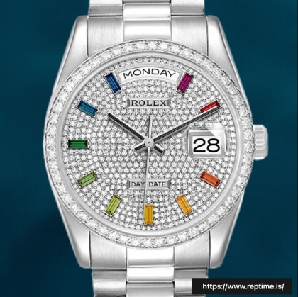 Rolex Day-Date 36mm Men’s m128349rbr-0006 Diamond Paved Dial