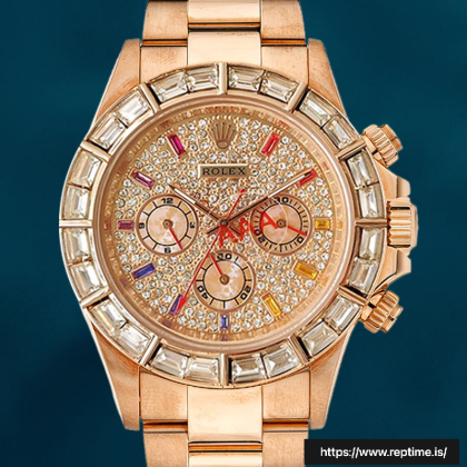 Rolex Daytona 116568 Men’s 40mm Rose Gold Dial Oyster Bracelet Swiss Replica Watch