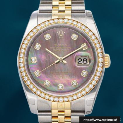 Rolex Datejust 116243BKMDJ 36mm Men’s Mother of Pearl Bracelet