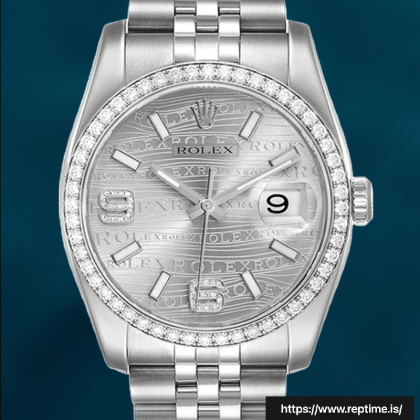 Rolex Datejust 116244SWDAJ Men’s 36mm Automatic Silver Wave Dial