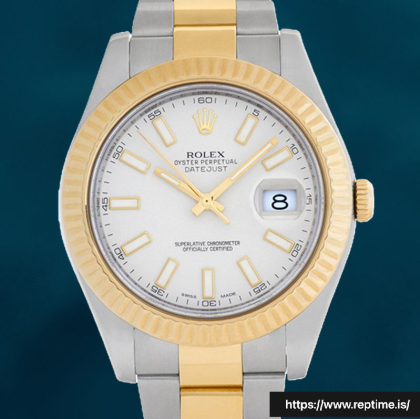 Rolex Datejust 116333-72213 Men’s 41mm White Dial Silver-tone