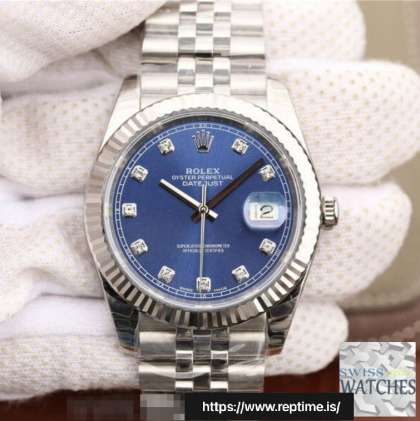 ROLEX DATEJUST BLUE DIAL STAINLESS STEEL 41MM SWISS REPLICA m126334.0016