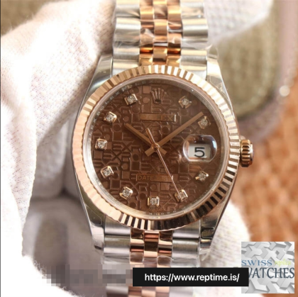 ROLEX DATEJUST CHOCOLATE DIAL STAINLESS STEEL 36MM SWISS REPLICA m126231.0025