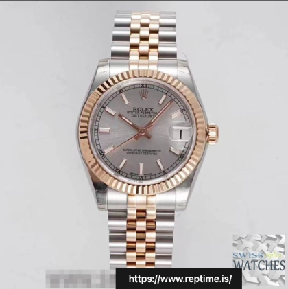 ROLEX DATEJUST GRAY DIAL STAINLESS STEEL 31MM SWISS REPLICA m278271.0025