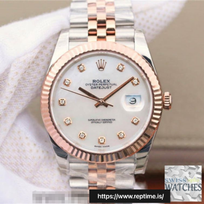 ROLEX DATEJUST PEARL DIAL STAINLESS STEEL 41MM SWISS REPLICA m126331.0014