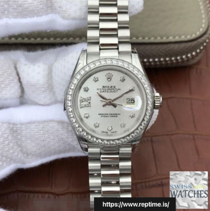 ROLEX DATEJUST SILVER DIAL STAINLESS STEEL 28MM SWISS REPLICA 279136rbr.1