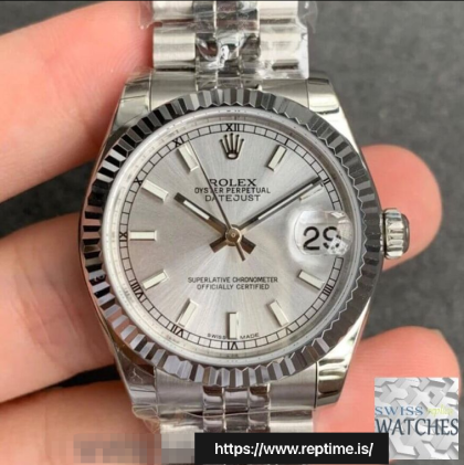 ROLEX DATEJUST SILVER DIAL STAINLESS STEEL 31MM SWISS REPLICA m278274.0012