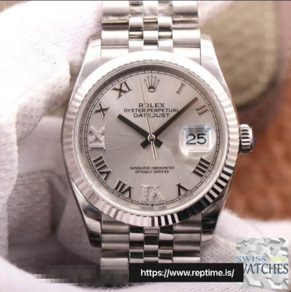 ROLEX DATEJUST SILVER DIAL STAINLESS STEEL 36MM SWISS REPLICA m126234.0029