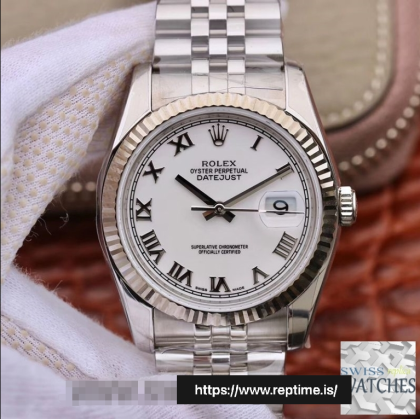ROLEX DATEJUST WHITE DIAL STAINLESS STEEL 36MM SWISS REPLICA 116234.4