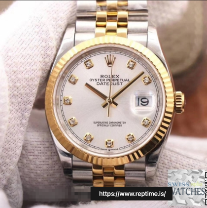 ROLEX DATEJUST WHITE DIAL STAINLESS STEEL 36MM SWISS REPLICA 126233.4
