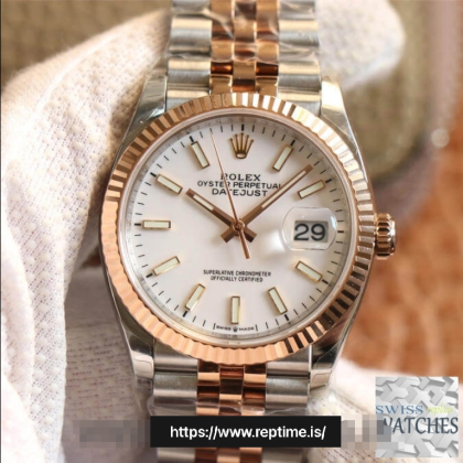 ROLEX DATEJUST WHITE DIAL STAINLESS STEEL 36MM SWISS REPLICA m126231.0017
