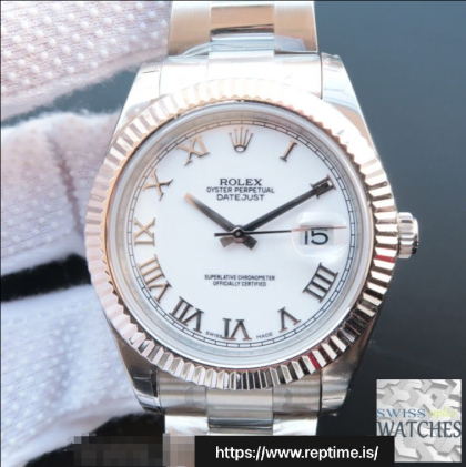 ROLEX DATEJUST WHITE DIAL STAINLESS STEEL 41MM SWISS REPLICA m126334.0023