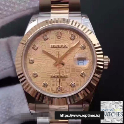ROLEX DATEJUST II GOLD DIAL STAINLESS STEEL 41MM SWISS REPLICA 126333.13