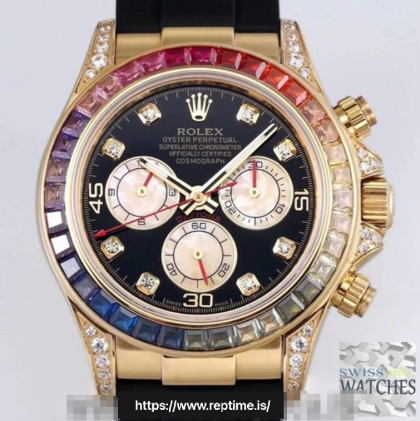 ROLEX DAYTONA BLACK DIAL WATERPROOF 40MM SWISS REPLICA 116598rbow.1